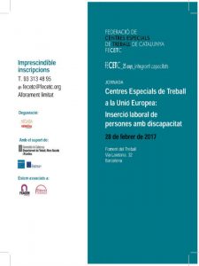 cartell jornada centres especials treball ue fecetc