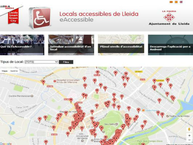 lleida aplicació mòbil accessibilitat locals