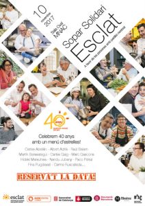 cartell sopar solidari associació esclat