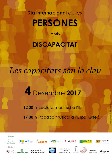 Cartell amb el lema de la jornada celebració unitària lleida dia discapacitat