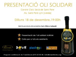 Cartell de la presentació Presentació oli solidari aurum