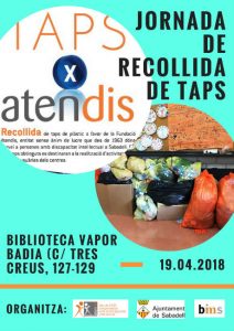 cartell jornada recollida taps plàstic atendis sabadell