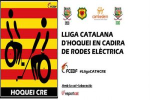 Cartell de la Lliga Catalana d'Hoquei en cadira de rodes elèctrica lliga catalana hoquei cadira rodes elèctrica quatre equips