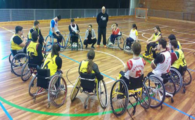 Concentració de la preselecció catalana de bàsquet escolar en cadira de rodes