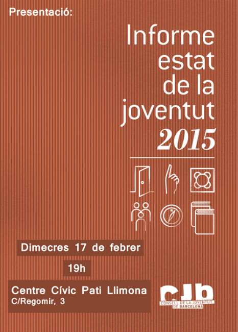 El CJB presenta l’Informe sobre l’Estat de la Joventut a Catalunya 2015