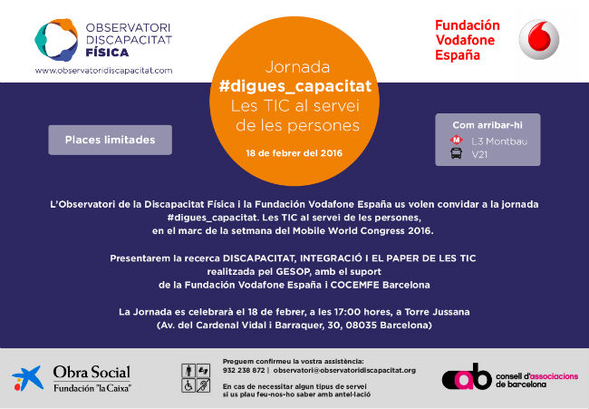 Jornada #digues_capacitat, les TIC al servei de les persones