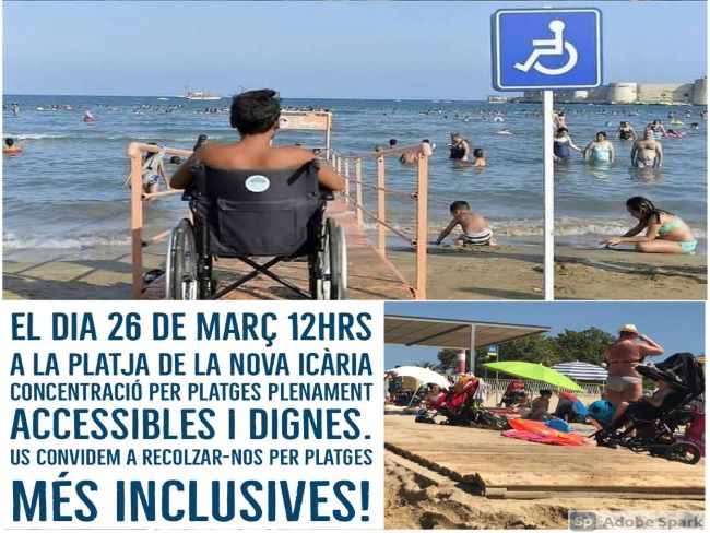cartell concentracio platges accessibles barcelona