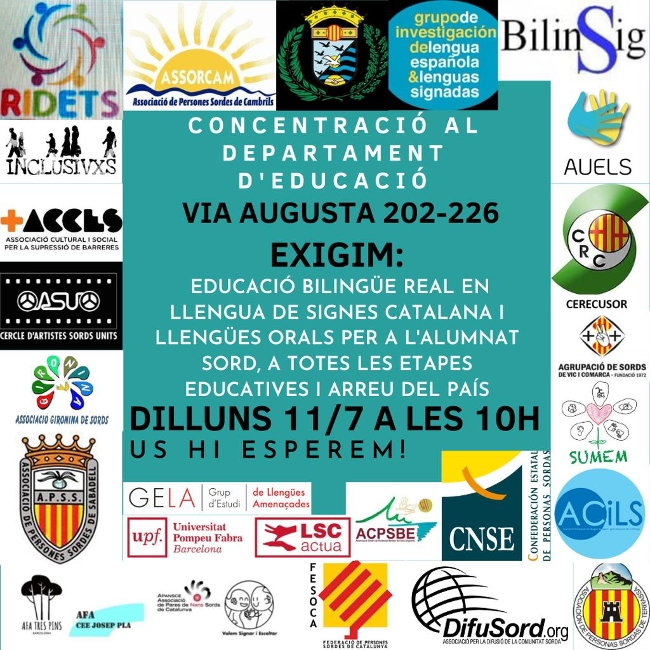 cartell manifestació educació bilingüe