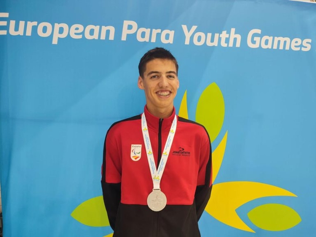 alex villarejo medalla plata 100 m braça european para youth games