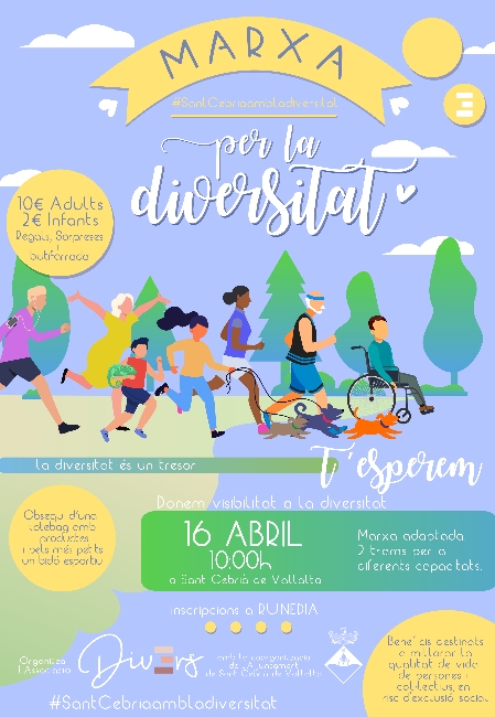 cartell marxa solidaria per la diversitat sant cebria de vallalta