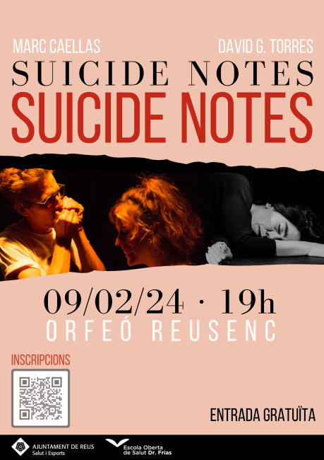 cartell de l'obra Suicide Notes sobre el tabú del suïcidi a Reus