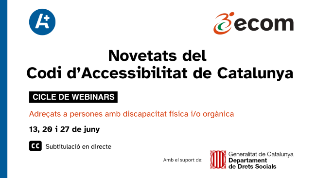 cartell webinars ecom codi accessibilitat