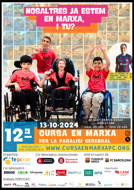 cartell 12a en marxa per la paràlisi cerebral inscripcions obertes
