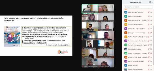 Salut Mental Espanya celebra la tercera edició del curs ‘Gènere, addiccions i salut mental’