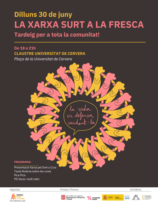 La Xarxa pel Dret a la Cura de Lleida organitza una jornada oberta per reivindicar les cures