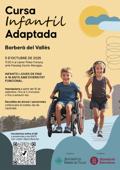 Barberà del Vallès estrena la Cursa Infantil Adaptada per a infants amb diversitat funcional