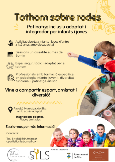 El Club Patinatge Artístic Sils llança Tothom sobre rodes, un programa de patinatge adaptat i integrador