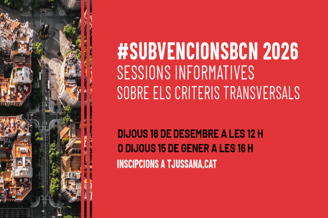 Barcelona organitza dues sessions en línia per explicar la convocatòria general de subvencions per a l’any 2026