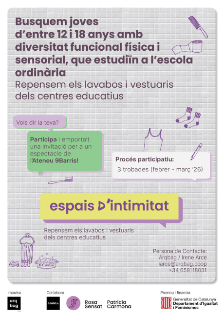 Una iniciativa busca joves amb diversitat funcional per transformar els vestuaris i lavabos escolars