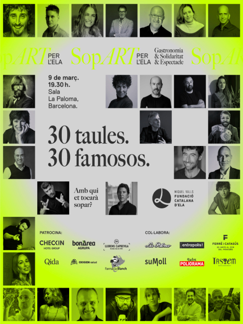 La Sala La Paloma de Barcelona unirà gastronomia i espectacle en la primera edició del SopART per l’ELA
