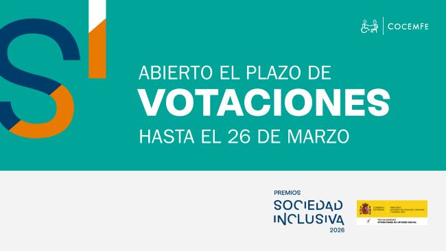 COCEMFE obre la votació popular per triar els guanyadors dels Premis Societat Inclusiva 2026