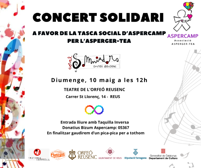 Reus s’omplirà de música i solidaritat amb el 4t concert solidari de la Coral Somiadors a favor d’Aspercamp
