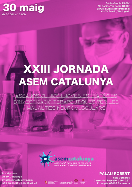 ASEM Catalunya convoca la seva XXIII Jornada Anual sobre recerca i tractaments