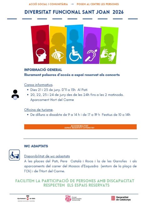 Valls introdueix polseres d'accés i lavabos adaptats per garantir una Festa Major de Sant Joan plenament inclusiva