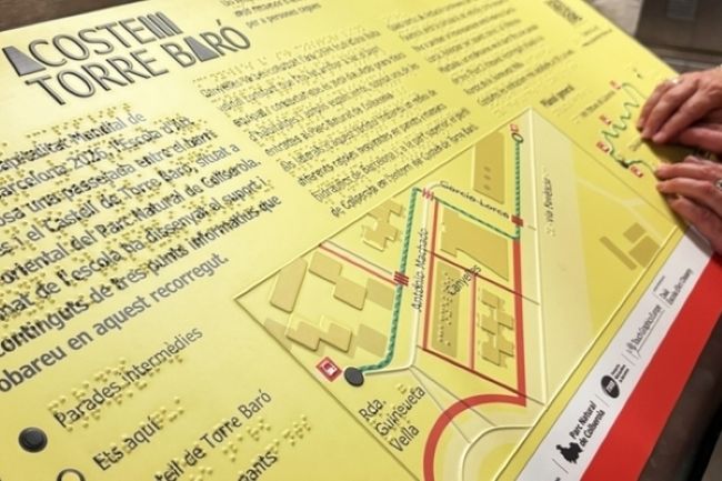 L'estació de metro de Canyelles estrena un sistema d'accessibilitat tactovisual per connectar el transport públic amb el castell de Torre Baró