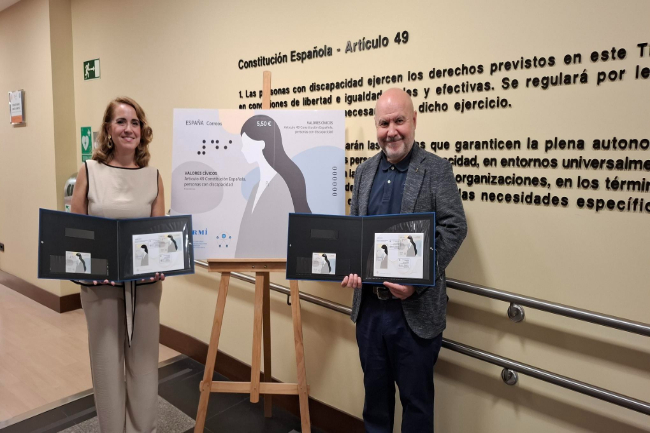 Un nou segell postal commemora la reforma de l'article 49 de la Constitució com a fita històrica per a la discapacitat