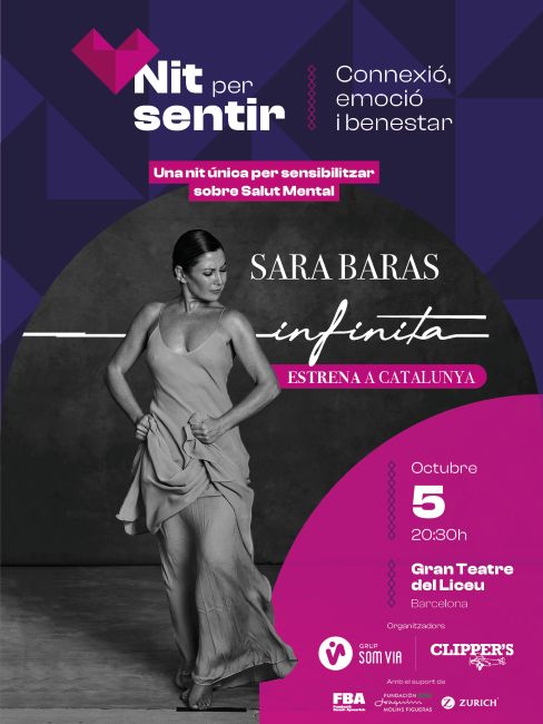 Sara Baras presentarà l'espectacle 'Infinita' al Liceu en una gran gala de sensibilització en salut mental