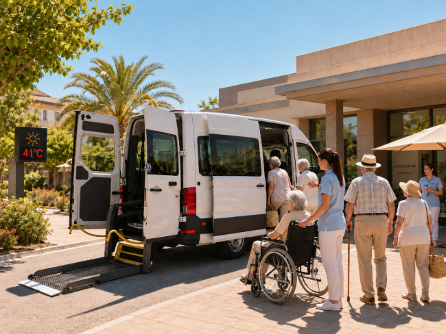 Cinc mesures clau per protegir de la calor les persones amb mobilitat reduïda en els seus trasllats