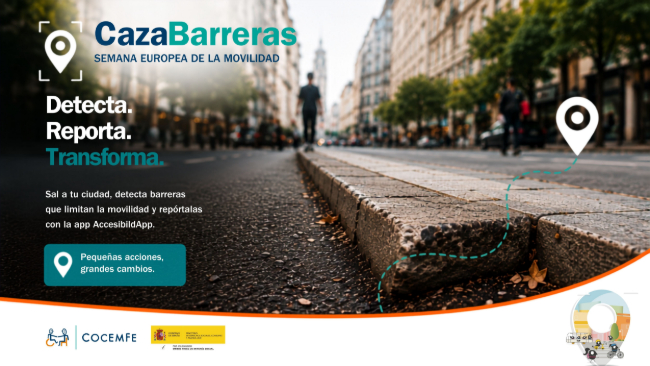 COCEMFE impulsa la campanya #CazaBarreras per exigir una mobilitat accessible durant la Setmana Europea