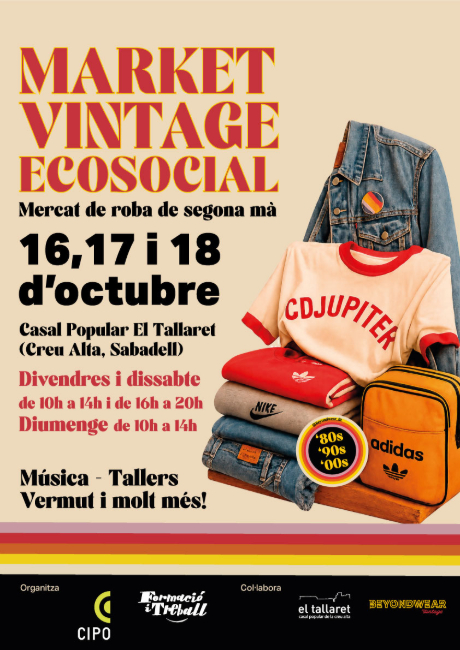 CIPO i Formació i Treball s'uneixen per organitzar el primer mercat de roba 'vintage' ecosocial a Sabadell