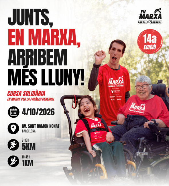 Barcelona acollirà la 14a cursa solidària 'En Marxa per la Paràlisi Cerebral' el 4 d'octubre