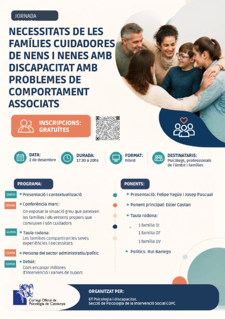 El Col·legi Oficial de Psicologia de Catalunya analitza l'impacte dels problemes de conducta en la discapacitat infantil