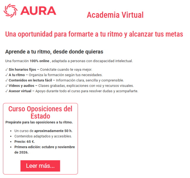AURA Fundació estrena la seva ‘Acadèmia Virtual’ amb la preparació de les properes oposicions de l’Estat