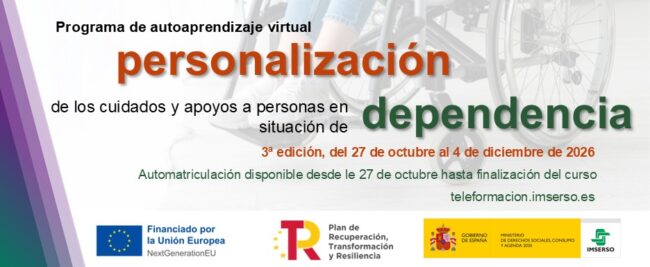 L'Imserso activa la tercera edició del curs en línia per personalitzar els cures en la dependència