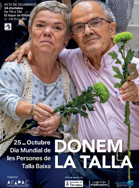 L'Associació de Familiars i Afectats per Patologies del Creixement ha programat un acte el 24 d'octubre al Vapor de Prodis per visibilitzar l'acondroplàsia i trencar estereotips