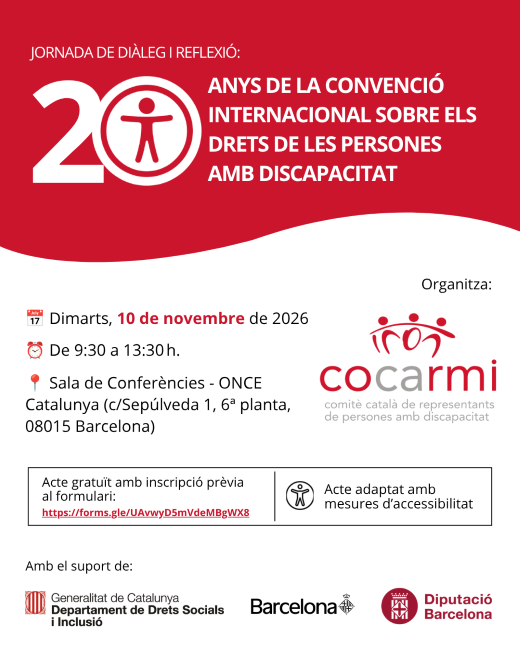 Jornada del COCARMI per analitzar els 20 anys de la Convenció dels Drets de les Persones amb Discapacitat