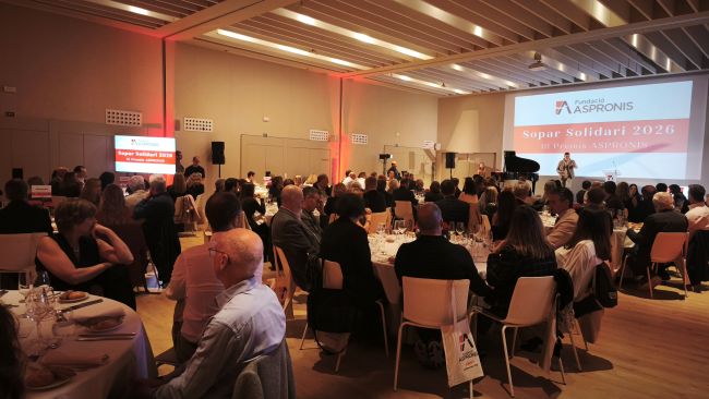 El Sopar Solidari d'ASPRONIS recapta més de 21.000€ per a la inserció laboral de persones amb discapacitat